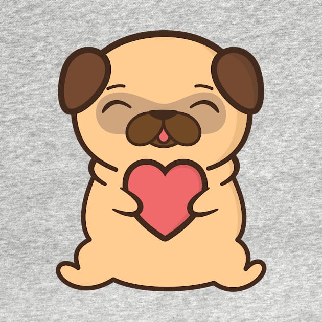 Cute and Kawaii Adorable Pug by happinessinatee